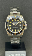 Carica l&#39;immagine nel visualizzatore di Gallery, Orologio Pierre Bonnet Submariner Vintage ref 6602A acciaio quadrante nero quarzo
