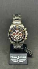 Carica l&#39;immagine nel visualizzatore di Gallery, Orologio cronografo Pierre Bonnet 7256A Daytona Vintage lunetta nera quarzo
