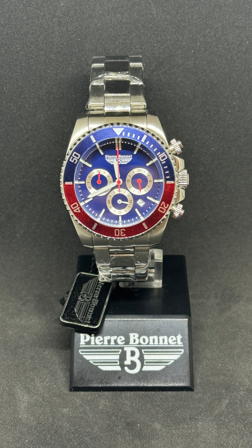 Orologio cronografo Pierre Bonnet 7256E Daytona Vintage lunetta Pepsi quarzo