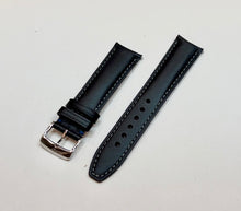 Carica l&#39;immagine nel visualizzatore di Gallery, Cinturino Clifton nero Baume et Mercier originale 20/18 con fibbia acciaio
