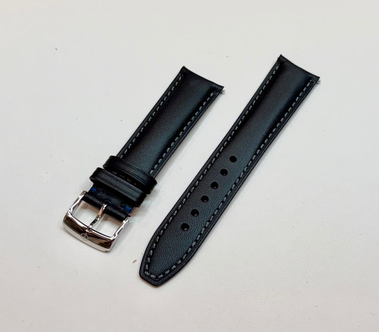Cinturino Clifton nero Baume et Mercier originale 20/18 con fibbia acciaio