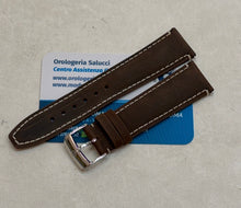 Carica l'immagine nel visualizzatore di Gallery, Cinturino marrone scuro Baume &amp; Mercier Classima 21/18 originale completo di fibbia
