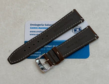 Carica l'immagine nel visualizzatore di Gallery, Cinturino marrone scuro Baume &amp; Mercier Classima 21/18 originale completo di fibbia
