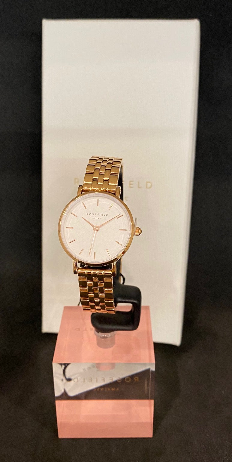 Orologio Rosefield AMS/NYC laminato rosè donna Small Edit quadrante bianco