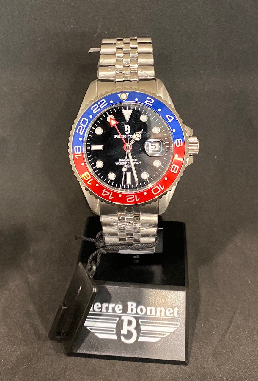 Orologio Pierre Bonnet Abisso ref 6545 acciaio quadrante nero GMT Swiss Made