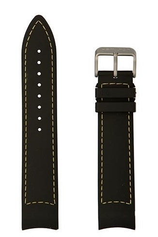 Cinturino Hamilton Khaki Navy XL, gomma nera imp. gialle, 21/20