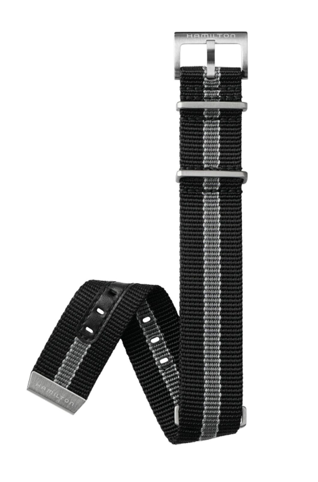 Cinturino Hamilton Nato nero/grigio 22mm