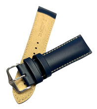 Carica l&#39;immagine nel visualizzatore di Gallery, Cinturino Hirsch Trooper blu 24mm impunture bianche L
