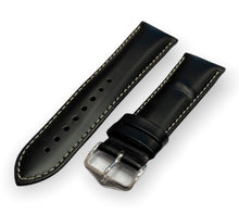 Carica l&#39;immagine nel visualizzatore di Gallery, Cinturino Hirsch Trooper nero 24mm impunture bianche L
