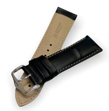 Carica l&#39;immagine nel visualizzatore di Gallery, Cinturino Hirsch Trooper nero 24mm impunture bianche L
